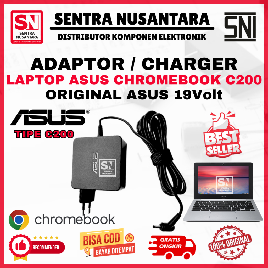 Adaptor Charger Laptop ASUS Chromebook C200 Series | Adaptor Laptop ASUS Chromebook C200 Series Kual
