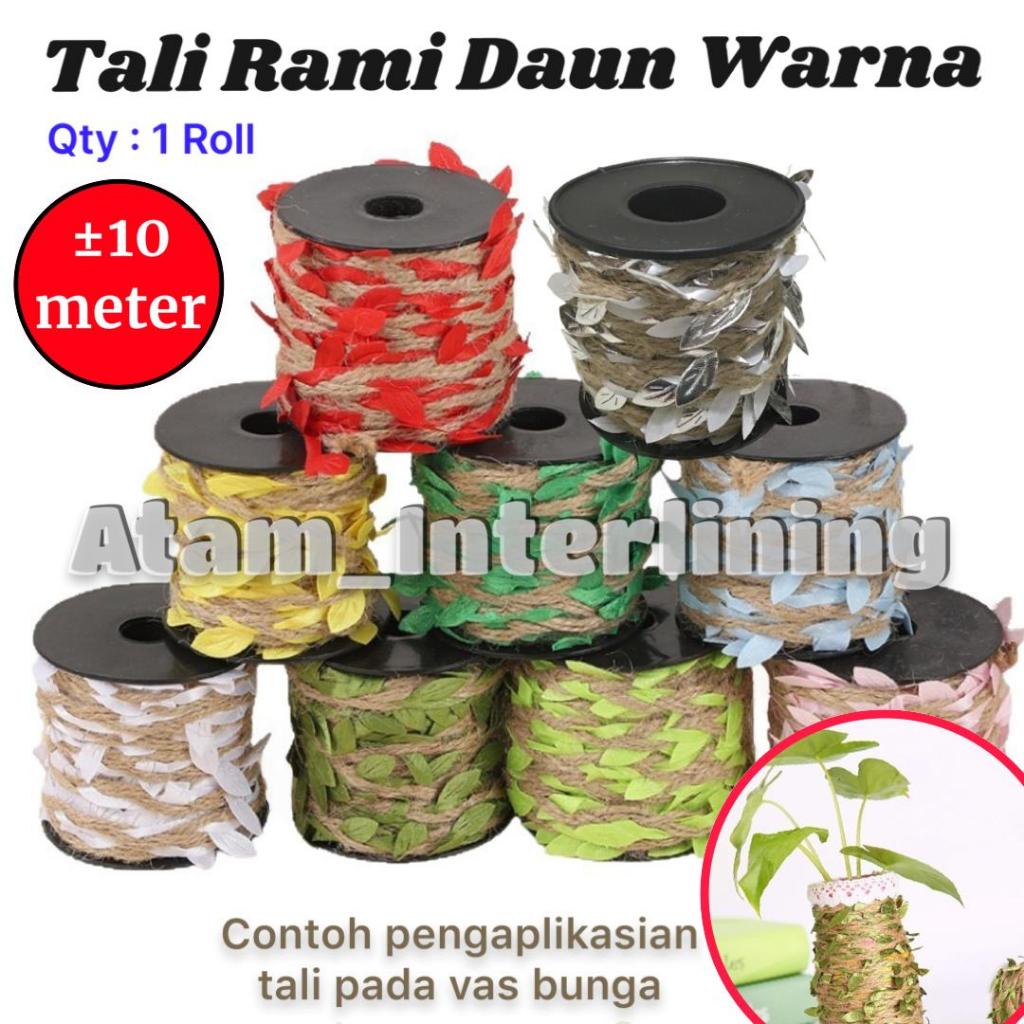 Tali Goni Rami Daun Warna Warni Eksklusif 1 Roll / Tali Rami Daun Dekorasi Souvenir Kado Craft DIY
