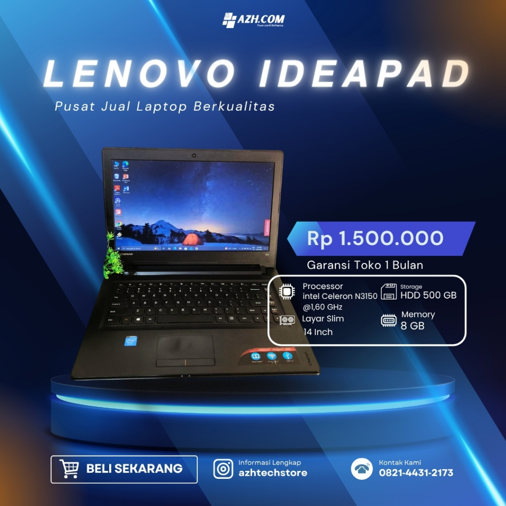 Laptop Lenovo – Kondisi Normal Siap Pakai