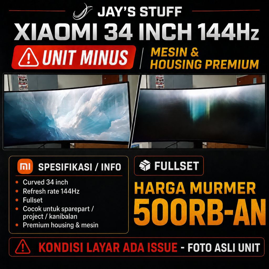 (SOLD) Monitor Xiaomi 34 Inch Ultrawide