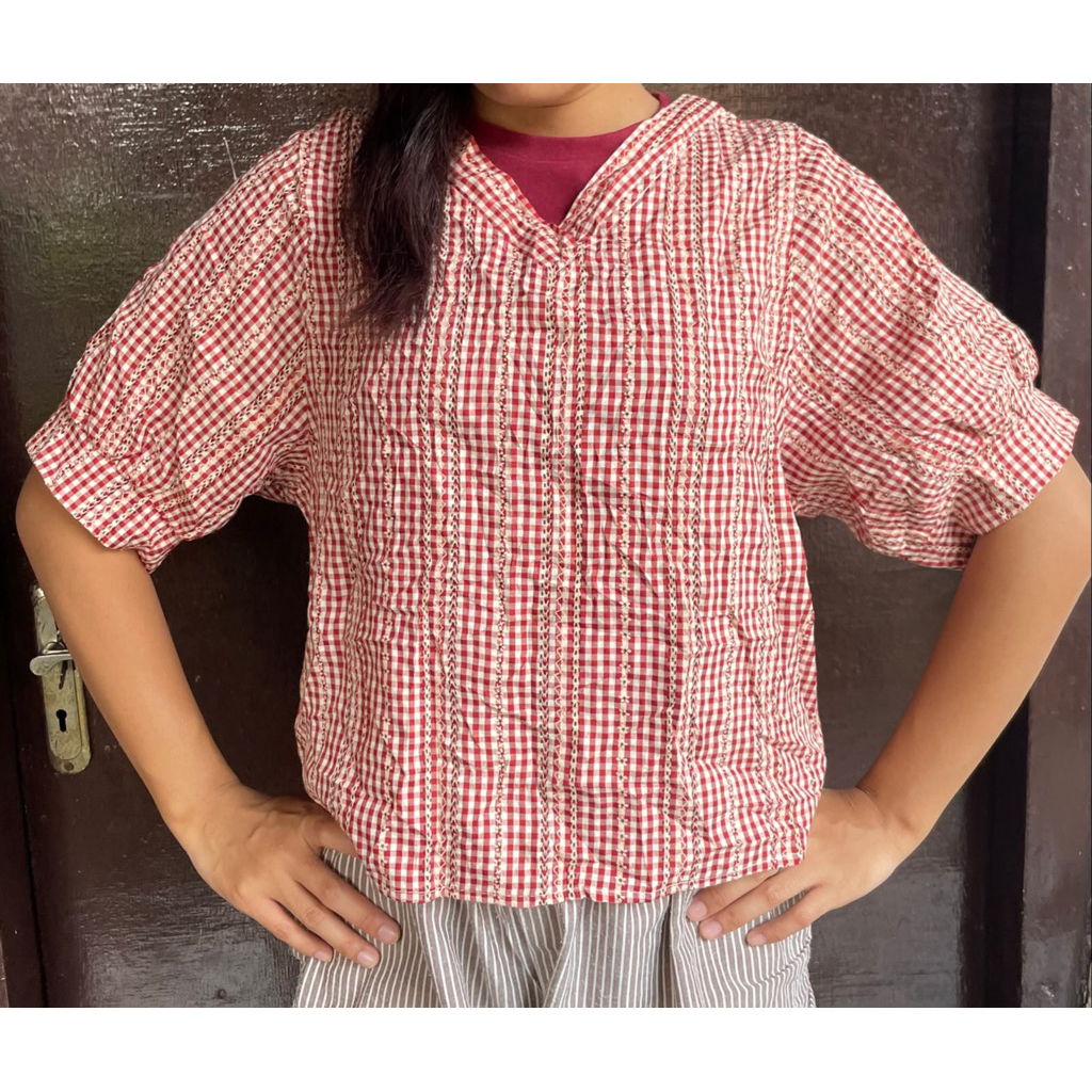 PRELOVED CLEANOUT" tartan merah "