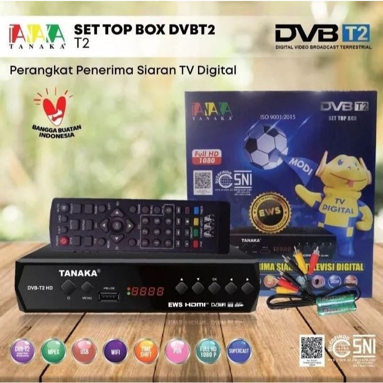 Set Top Box Tanaka METAL STB T2 DVB DIGITAL TV Untuk nonton siaran lokal dan piala dunia
