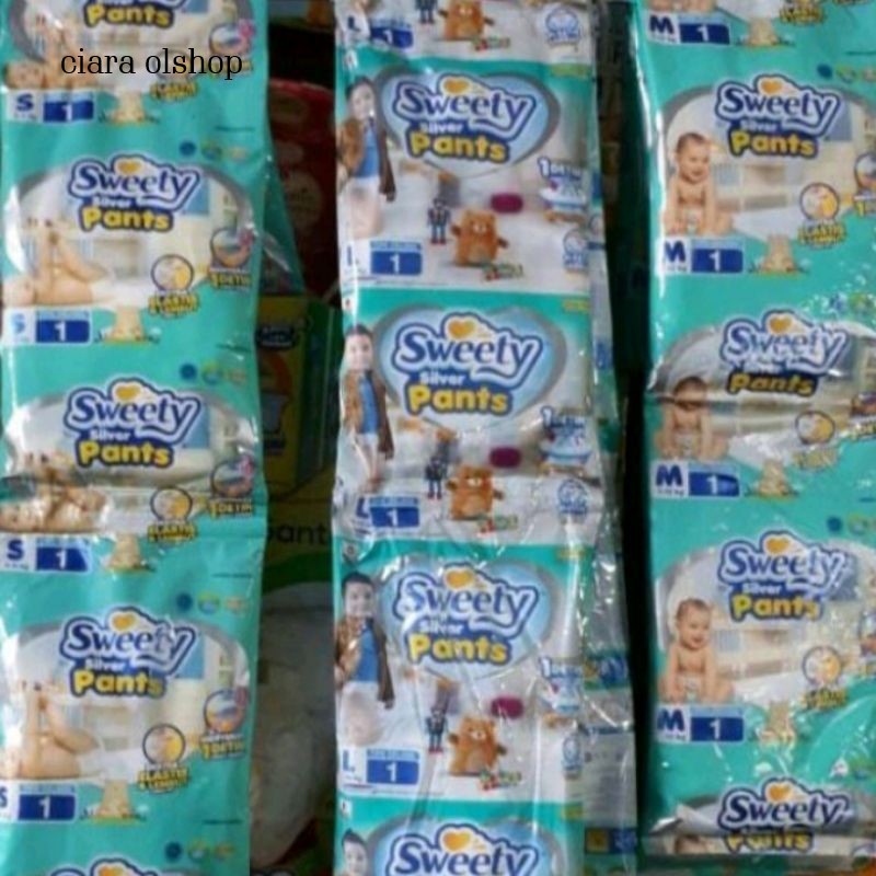 Popok Bayi Sweety Silver Renceng S, M, L, XL