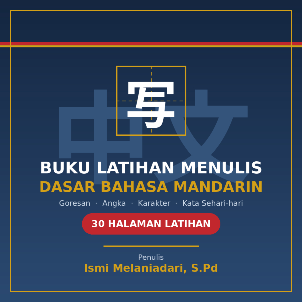 Buku Bahasa Mandarin, Penulisan dasar bahasa mandarin, kosa kata bahasa mandarin sederhana