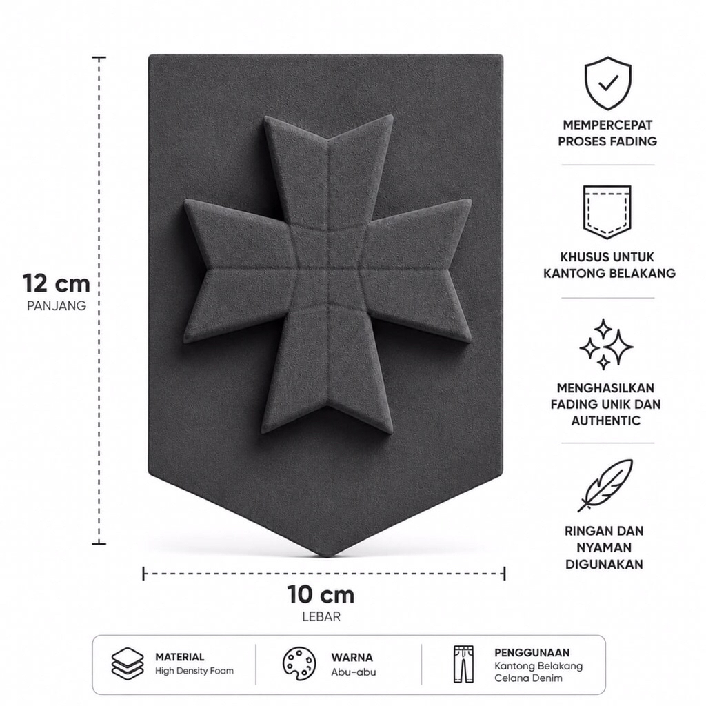 Patch Backpocket Denim Aksesoris Fading Celana Denim Aksesoris Mempercepat Fading Celana Denim Karak