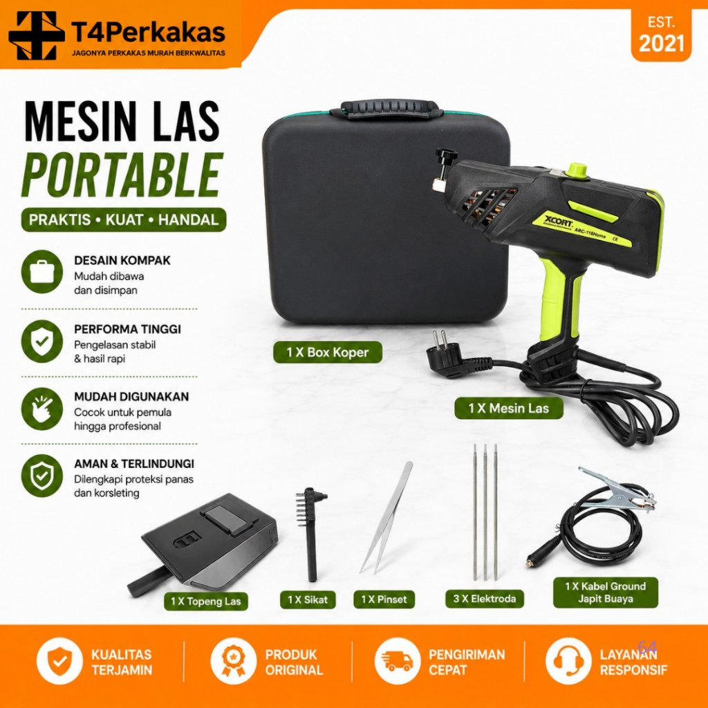Mesin Las Listrik XCORT Alat las listrik Genggam Portable 3200 W Stang las listrik