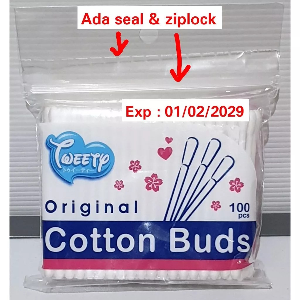 [PAKET 2 PACK] Tweety Cotton Buds Original Isi 100 PCS