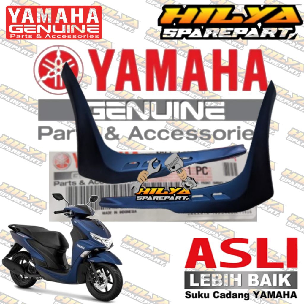 MOLE, SIDE COVER BODY BAWAH DAMPING PIJAKAN KAKI FREEGO 125 BIRU DOFF KANAN KIRI ORI YAMAHA 1B5D-F17