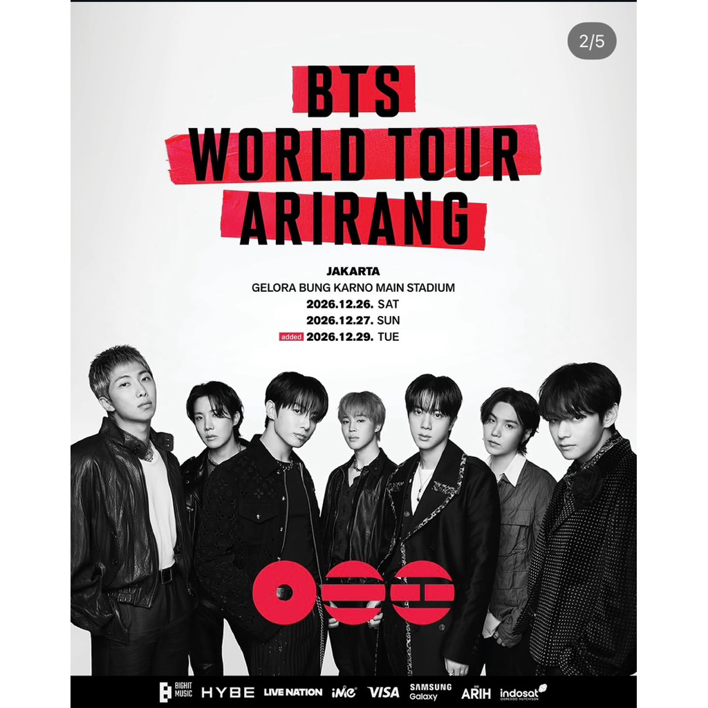 BTS TIKET KONSER 29 DESEMBER 2026 CAT 3