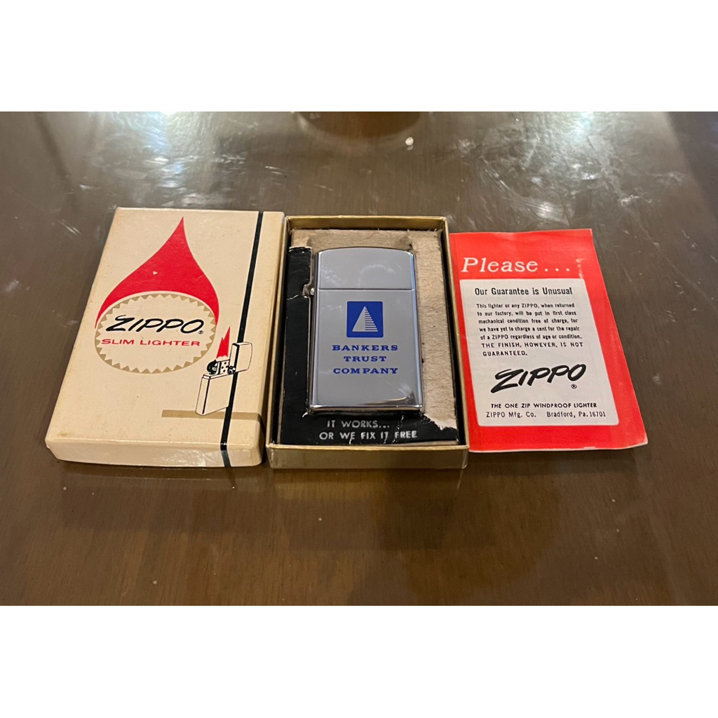 Zippo Slim Vintage Advertising Bankers Trust Company