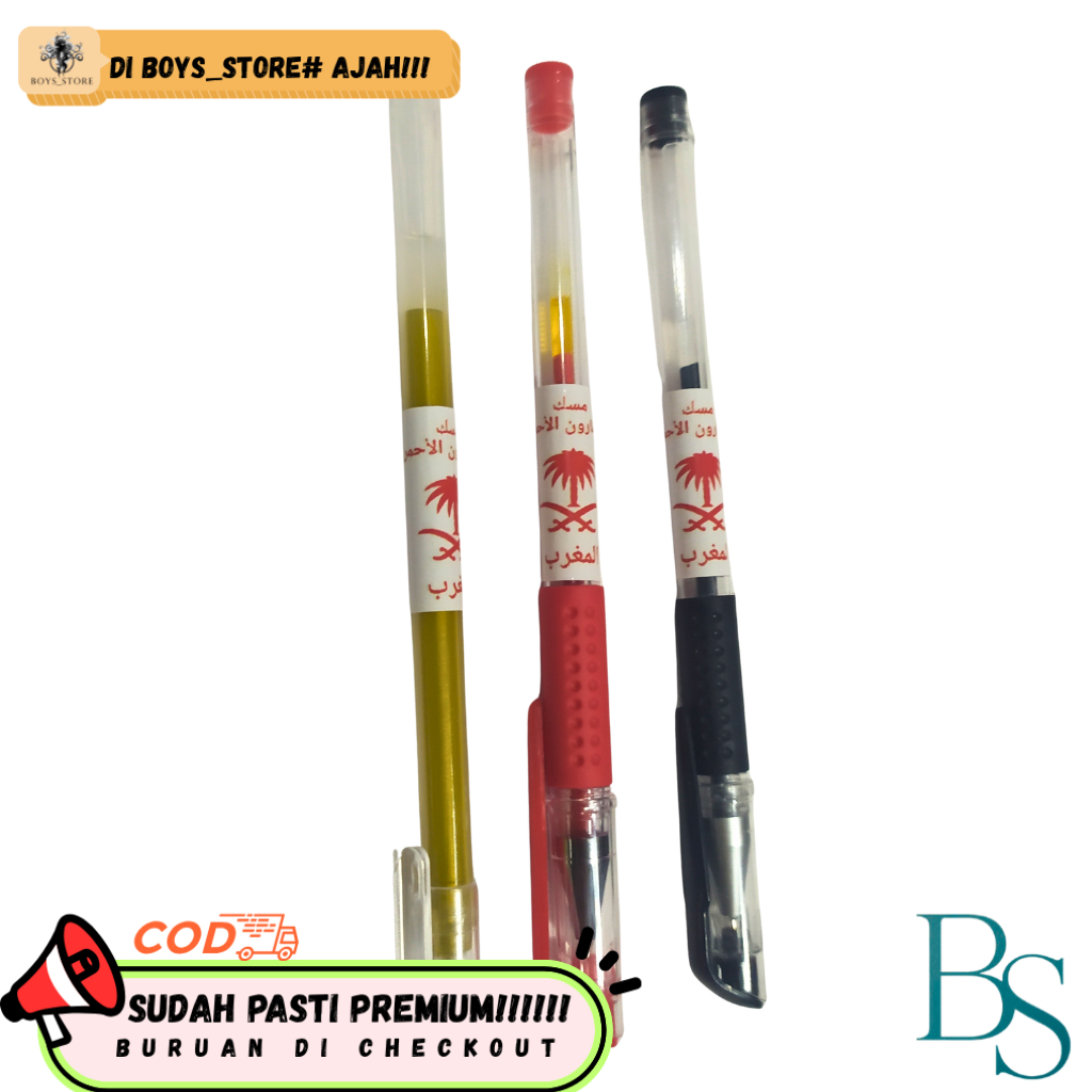 Pena Jafaron Pulpen Tinta Japaron Warna Merah-Emas-Hitam