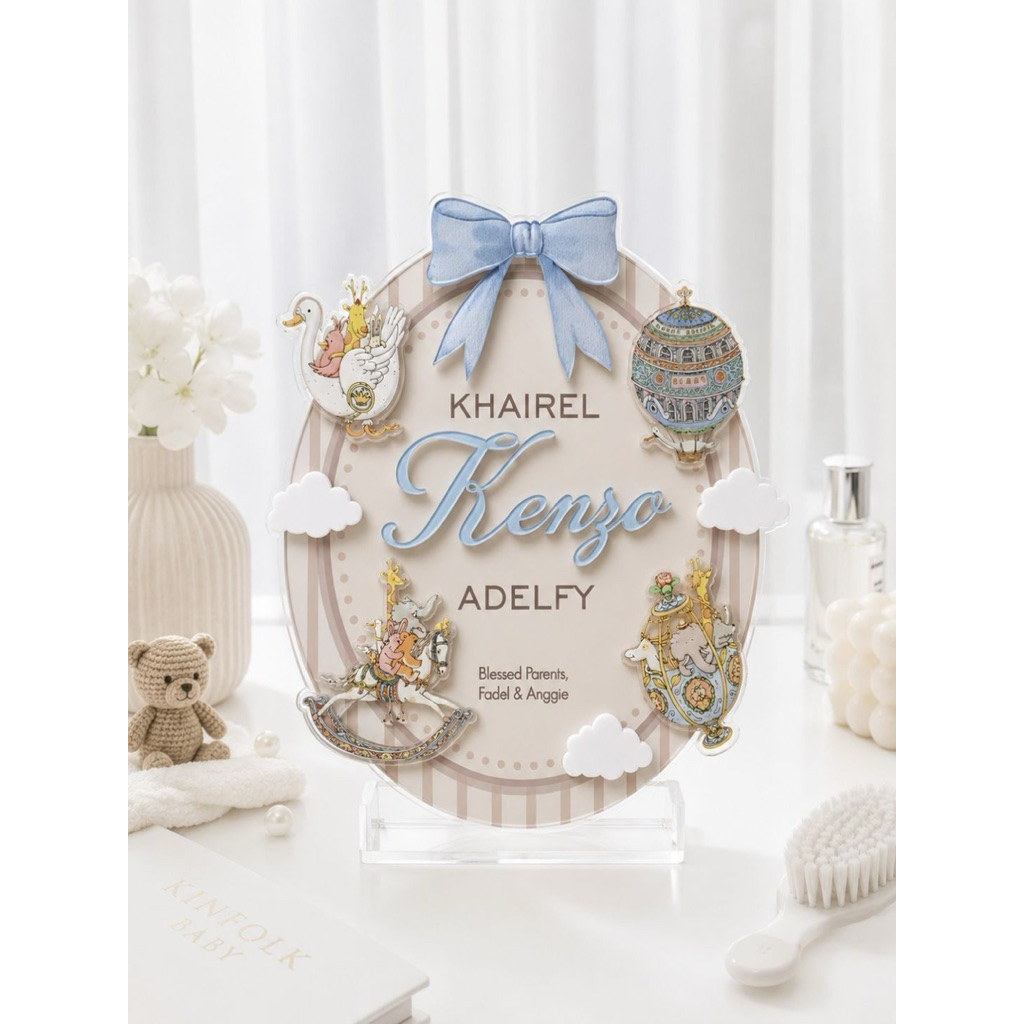 3D Baby Newborn Hospital Board | Papan Nama Bayi Baru Lahir Akrilik
