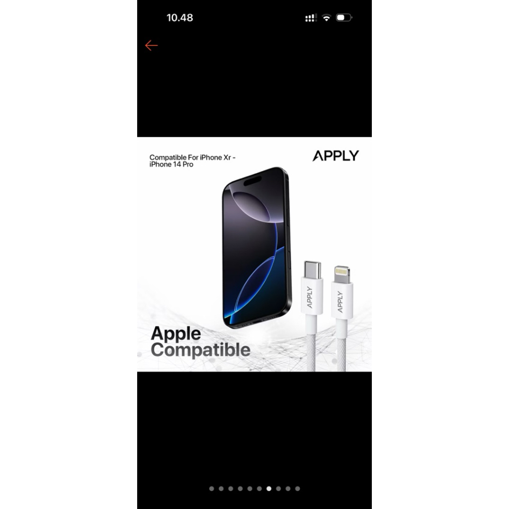 Apply - MFI Cable Only Lightning 60W For iPhone MFI Certified - Garansi 3 Tahun