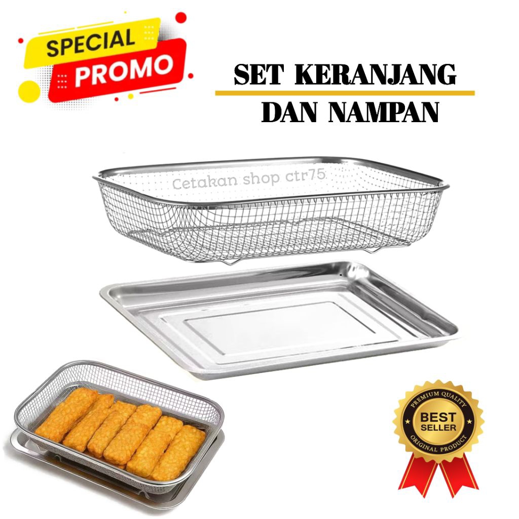 KERANJANG PENIRIS MINYAK GORENG SERBAGUNA/KERANJANG PENIRIS SAYURAN UKURAN SEDANG/BESAR
