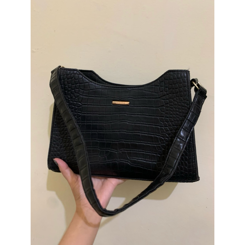 PRELOVED MERCHE CROCO SHOULDER BAG