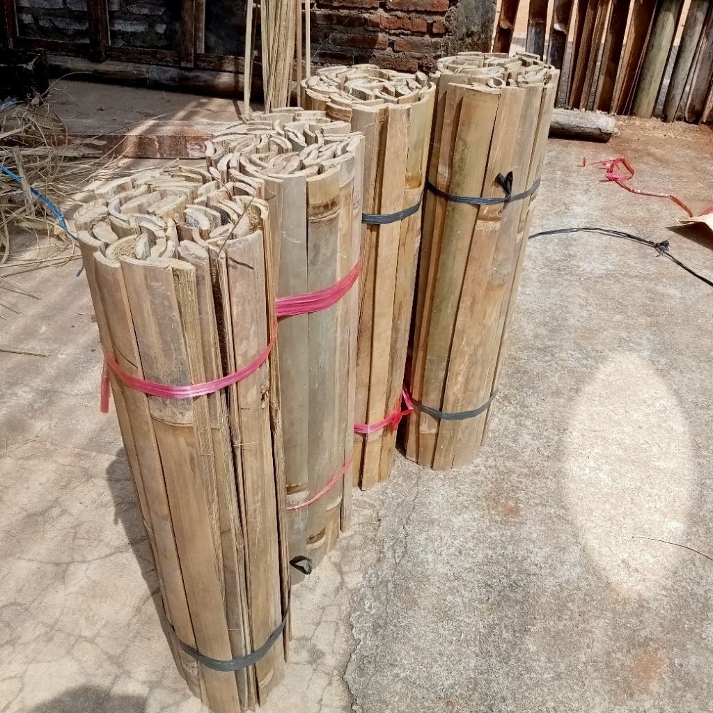 Bambu Bilah Ajir Batang Bambu Belah Pagar Rumah Tanaman Kandang