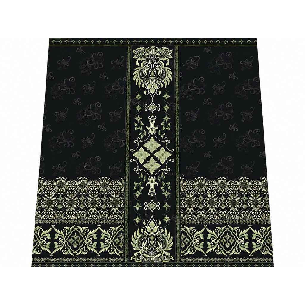 sarung - sarung papua mas - hitam tumpal hijau