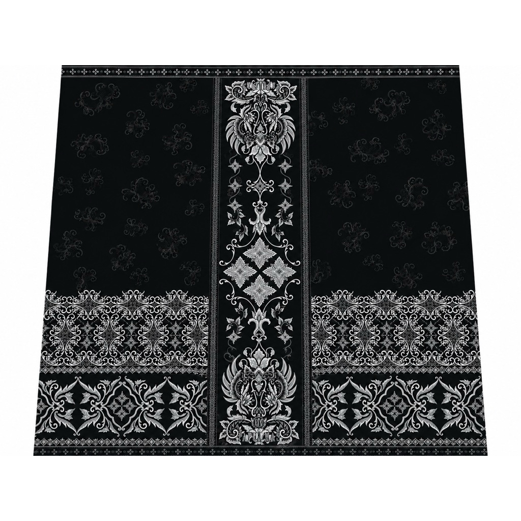sarung - sarung papua mas - hitam tumpal abu