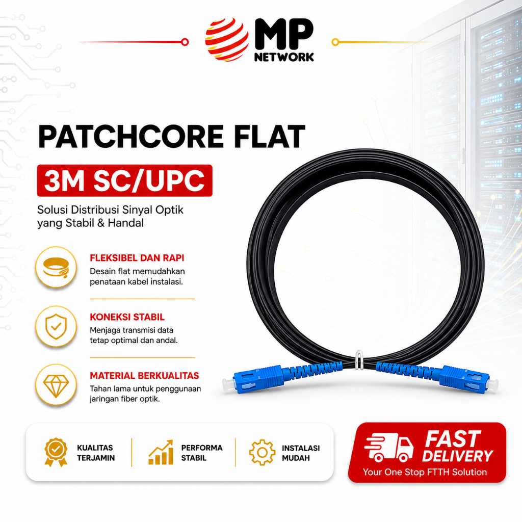 Patchcord Flat SC/UPC - Patchcord Gepeng - Patchcord Outdoor 3m - MP Network