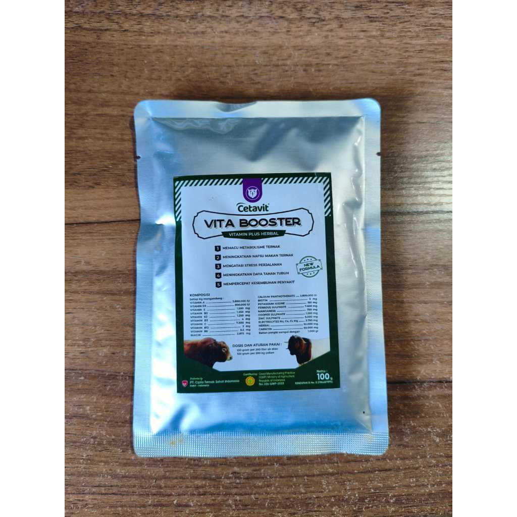 Vitamin Sapi VITA BOOSTER 100 GRAM - Multivitamin Penambah Nafsu Makan Untuk Sapi Kambing Domba