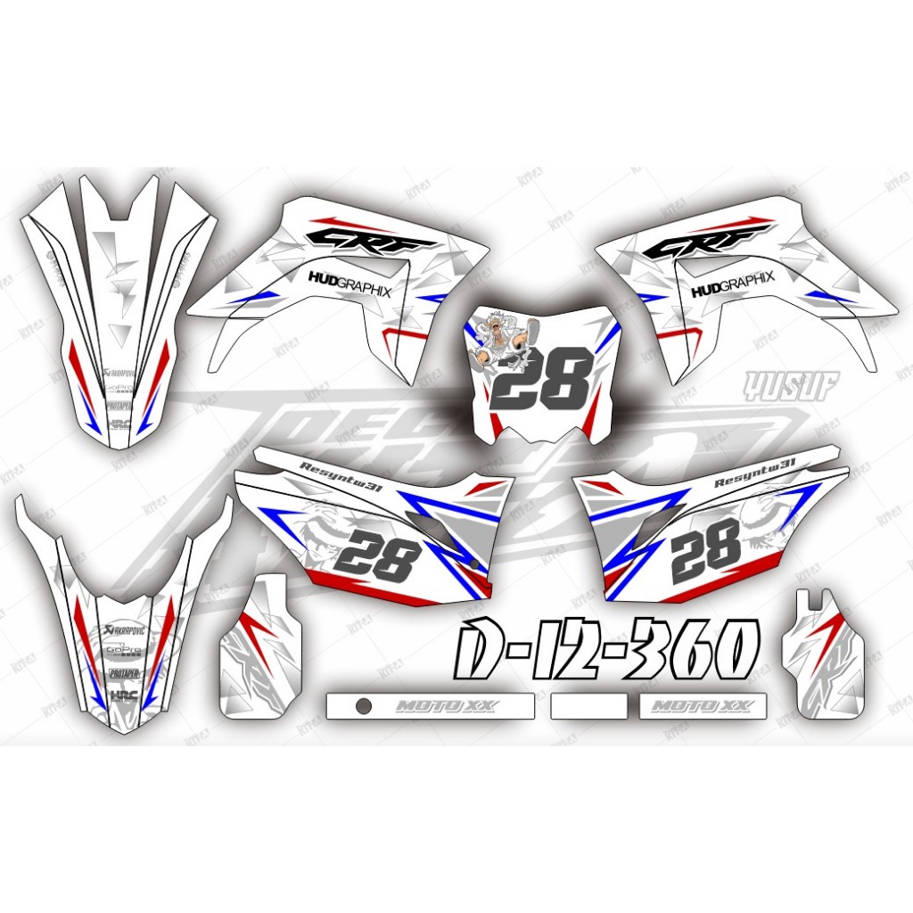 Decal Stiker Motor CRF 150 L Tosca Matte Minimalis Dekal Sticker Variasi Striping CRF 150 L