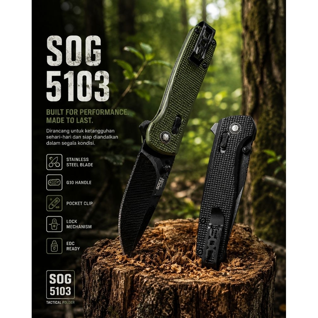 Pisau Lipat Survival SOG 5103