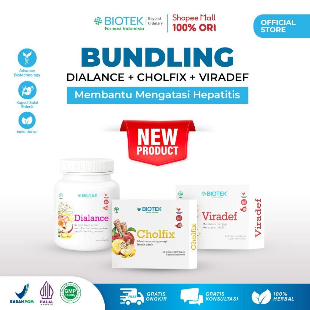 Biotek Farmasi - Bundling Dialance x Cholfix x Viradef - Membantu Mengatasi Hepatitis New Formula Am