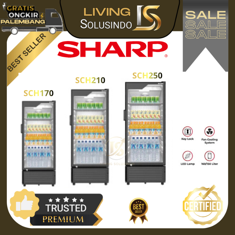 Showcase Cooler Sharp SCH170FS / SCH210FS / SCH250FS Kulkas Lemari Display Cooler Sharp