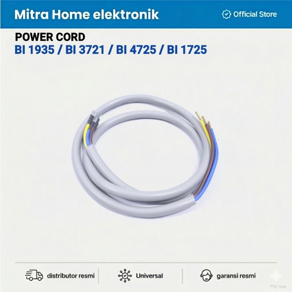 KABEL KOMPOR MODENA BI 1725 BI 1935 BC 1721 L BI 4725 EBBK MODENA POWER CORD
