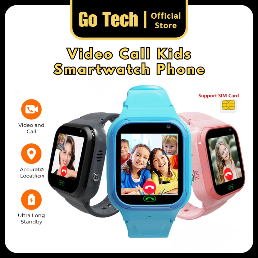 Go Tech - Jam Tangan Anak Anti Air 4G Video Call Gps Digital Smartwatch Voice Call Smart Watch G01 W