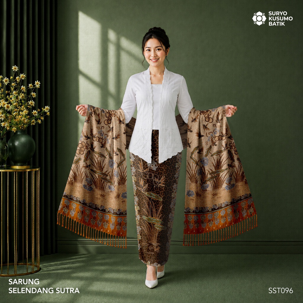 Suryo Kusumo Batik - Kain Batik Tulis Sarung Selendang Sutra Wanita  SLS8