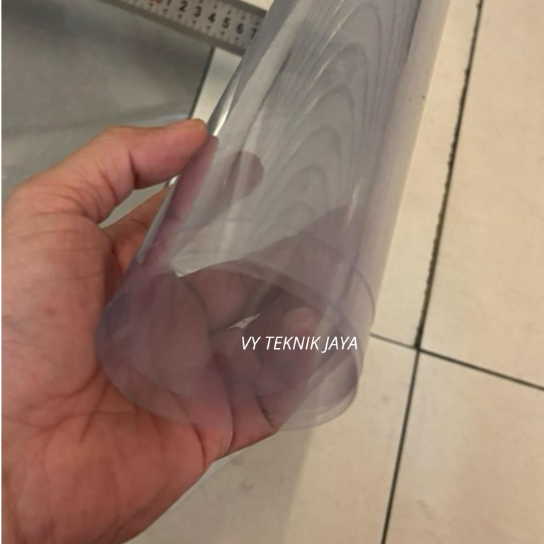 Plastik Mika Kaku 0,3mm x 70 cm x 50 meter / Plastik Mika Transparan / Rigid PVC Transparan