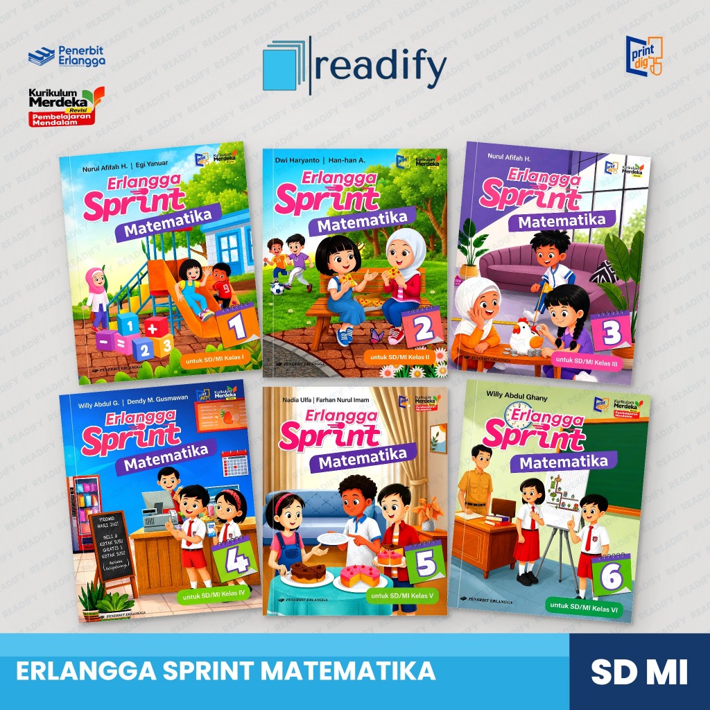Buku Erlangga SPRINT Matematika SD/MI Kelas 1-6 Kurikulum Merdeka Pembelajaran Mendalam