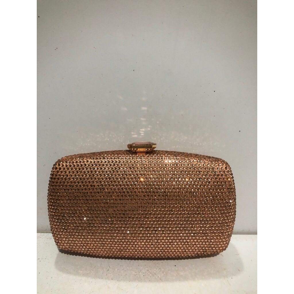 [READY] TAS PESTA MEWAH WANITA RIJEK-2808 Champagne