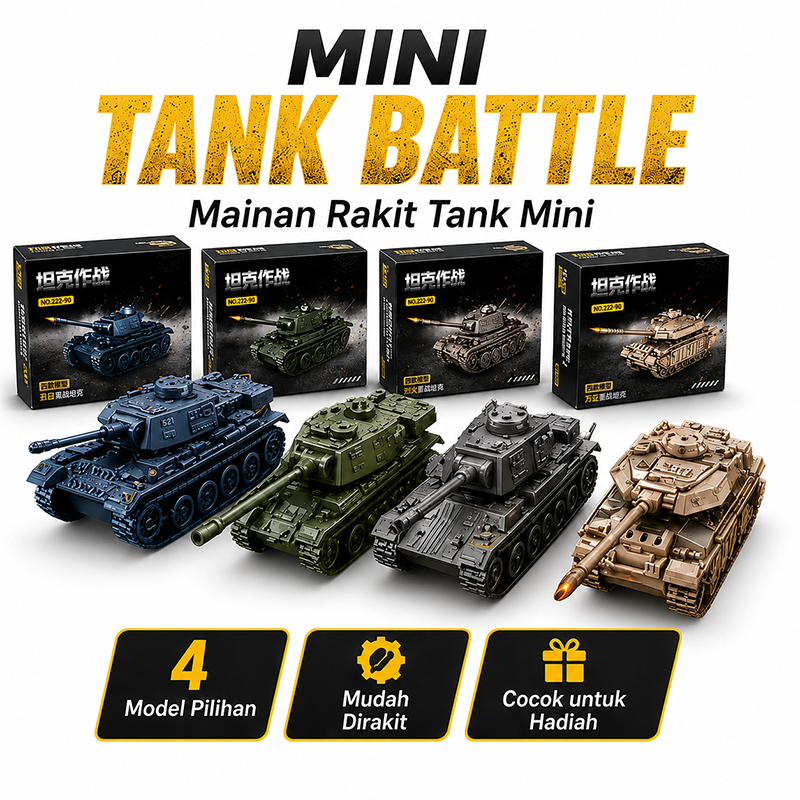 Mr.Toys Mainan Rakit Tank Mini DIY Model Tank 4 Model Pilihan Mainan Anak Hadiah Anak