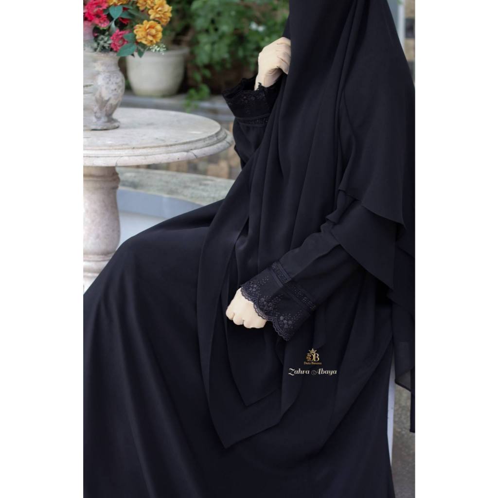 ZAHRA ABAYA Matt Jetblack khaira ori Duta Busana