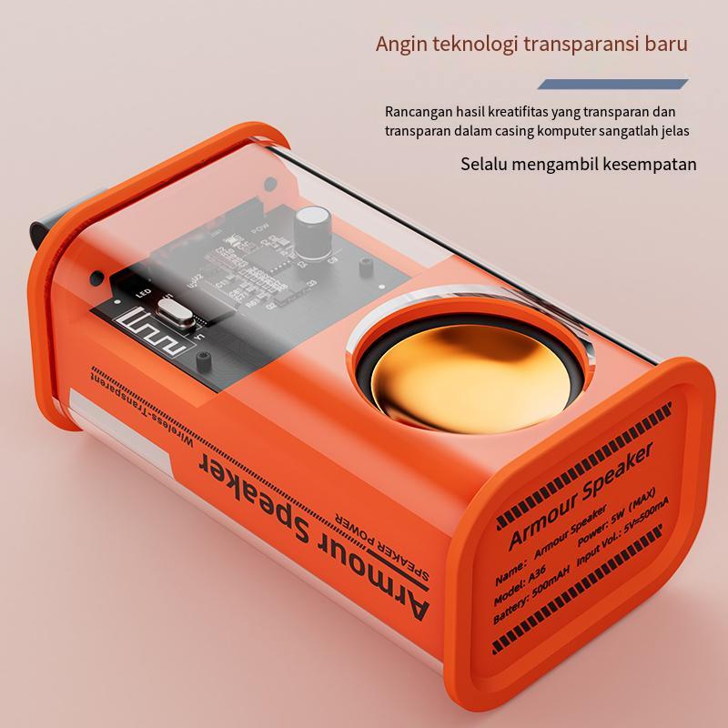 ZHIKE Speaker Bluetooth Portable Murah Karaoke 5.3 5W Transparan Subwoofer 9 LED RGB TWS 2 Detik Dua