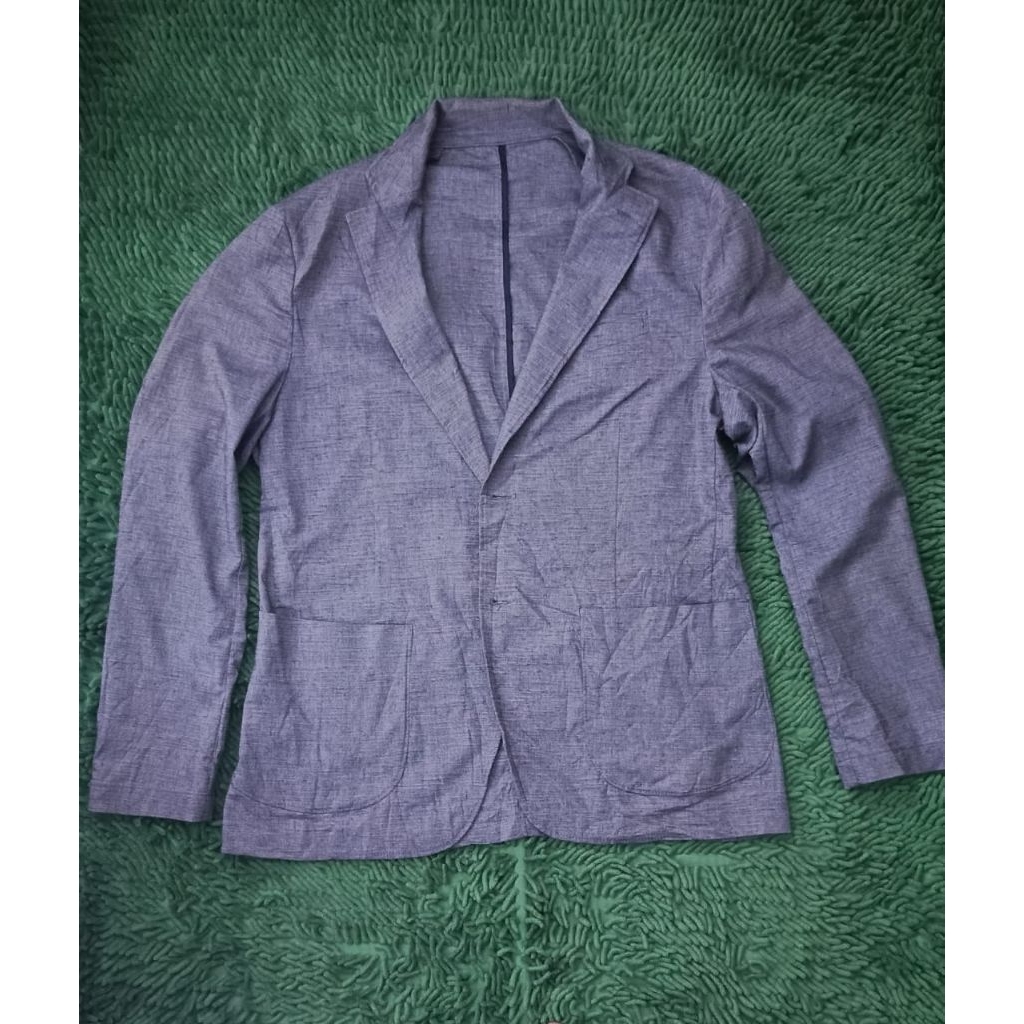 jas blazer pria casual motif jeans