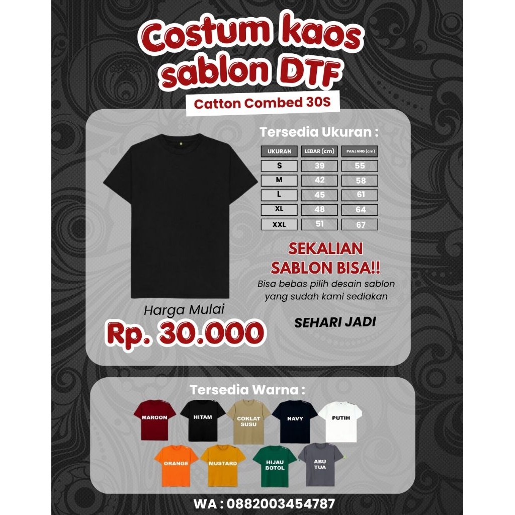 KaosPolosBahanCattonCombed