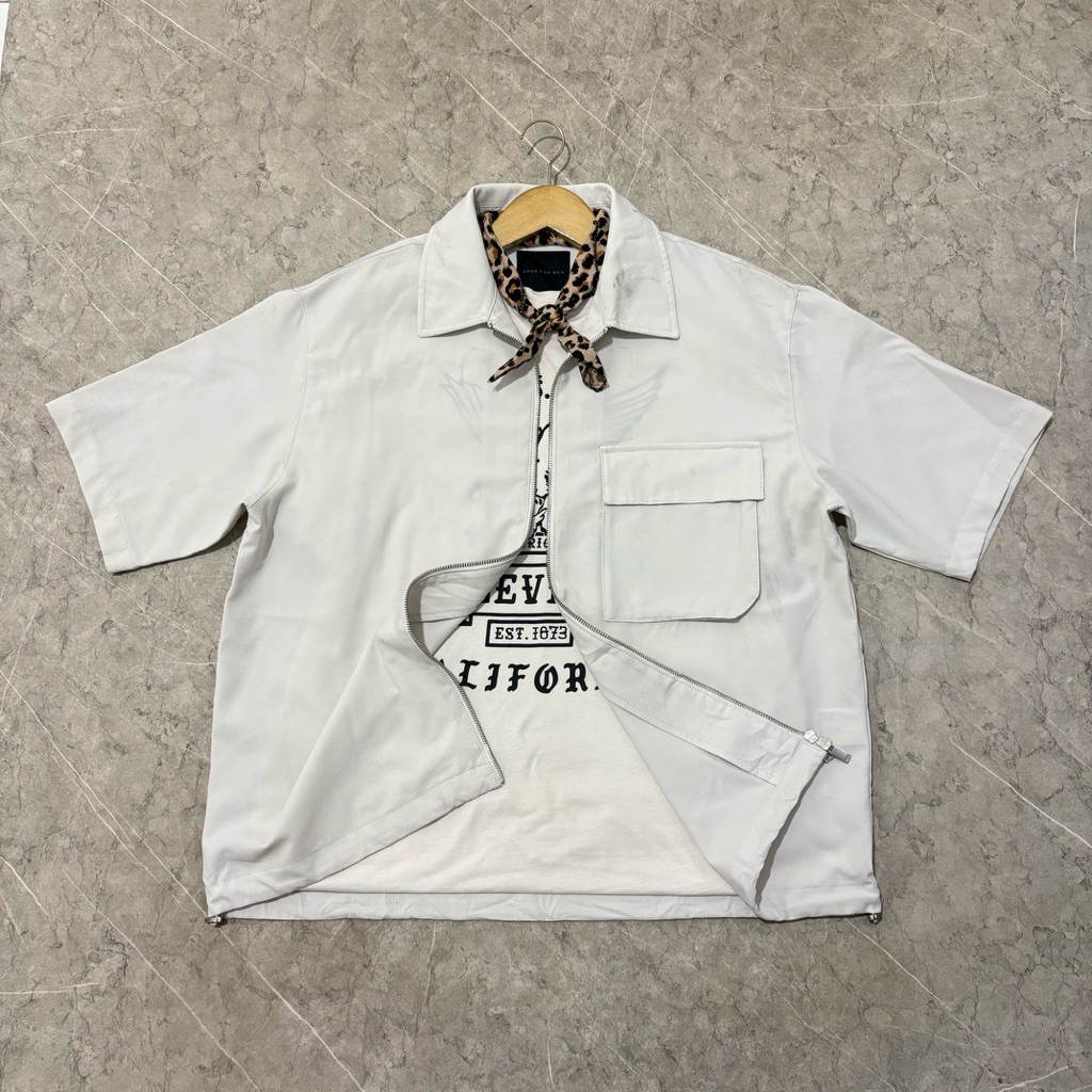 spao outer jacket double zipper size XL boxy
