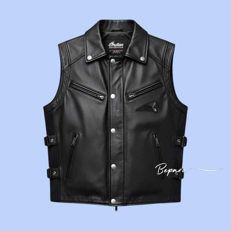 Rompi Kulit Motor Indian Vest kulit Indian Bikers