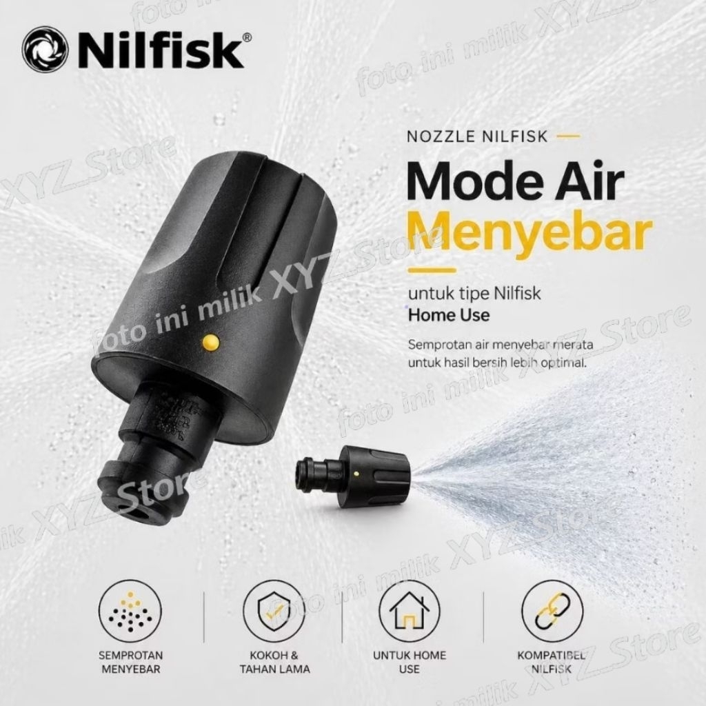 Nozzle / nozle / Nozel / nozzel Nilfisk Mode Air Berputar & Melebar , Power Speed Nozle, Tornado Noz
