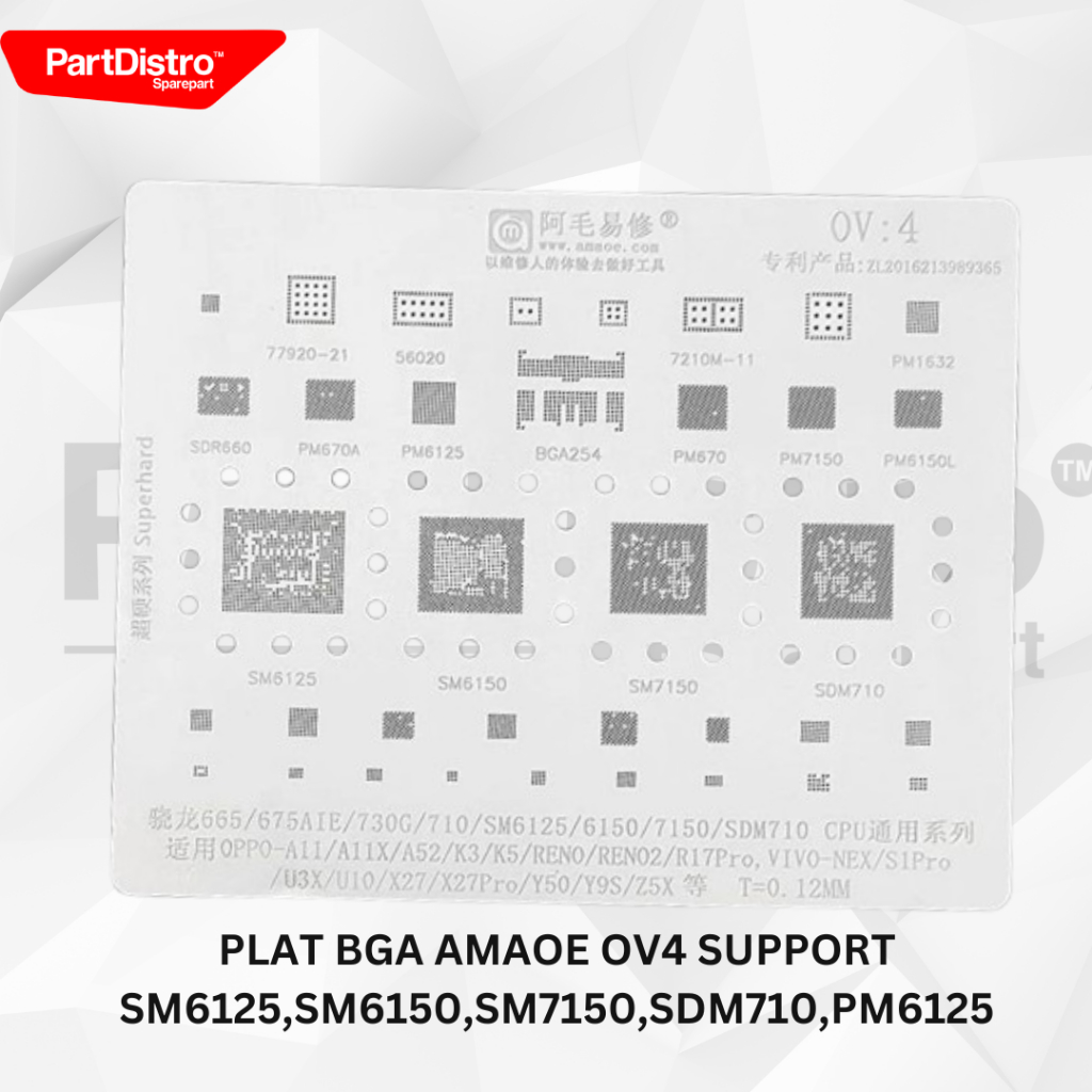 PLAT BGA AMAOE OV4 SUPPORT SM6125,SM6150,SM7150,SDM710,PM6125