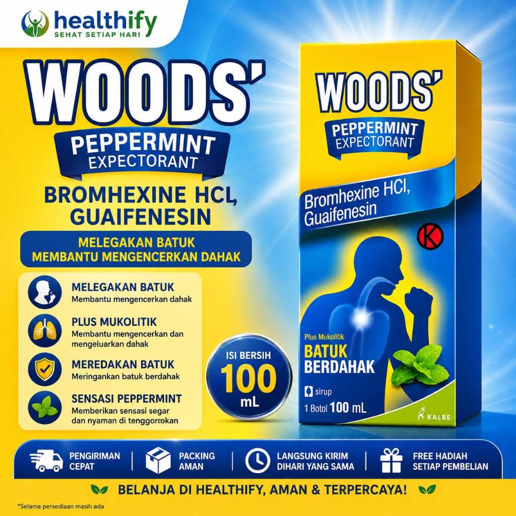 Woods Peppermint Expectorant 100ml - Obat Batuk Berdahak