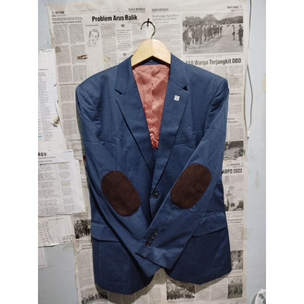 Jas Biru Elektrik Elbow Premium Slimfeat SIEG (L)