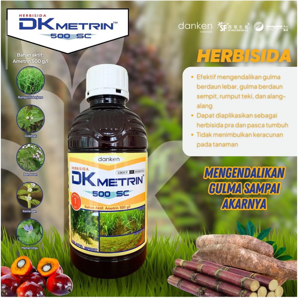 HERBISIDA DK METRIN 500 SC 1L Bahan aktif Ametrin 500 g/l