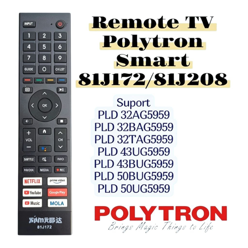 Remote tv polytron 81J172/81J208