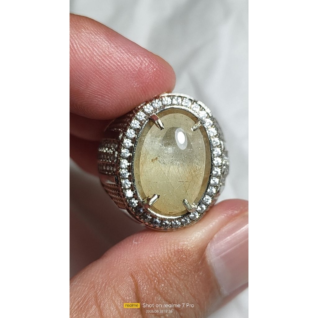 cincin natural batu kecubung rambut