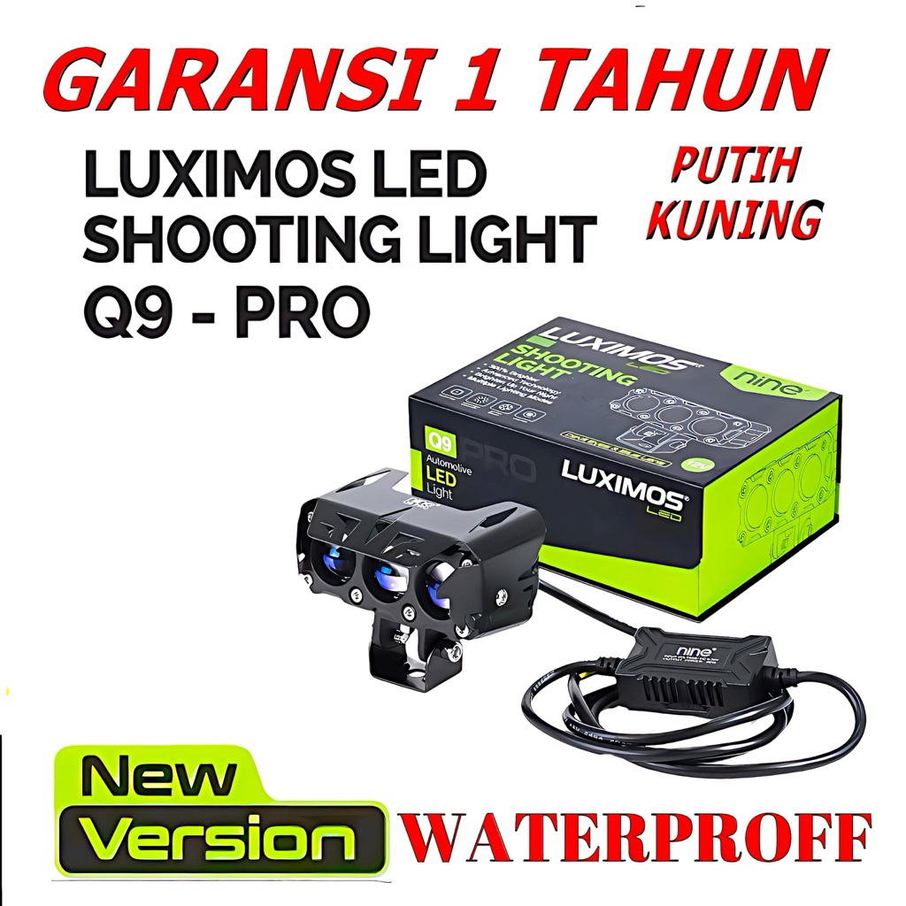 LAMPU TEMBAK 3 MATA TEMBUS KABUT HUJAN 80-100WATT LUMINOS 3mata 4mata ORIGINAL