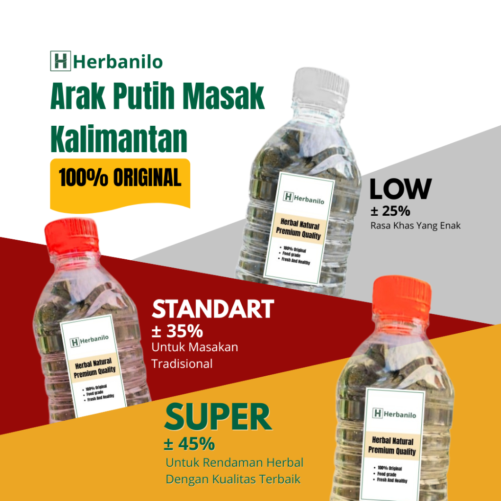 Arak putih masak kalimantan - untuk masakan dan rendaman herbal LOW